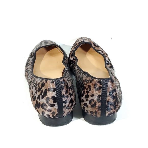 Talbots Calf Hair Ballet Flats Loafers Leopard Leather - Picture 7 of 9